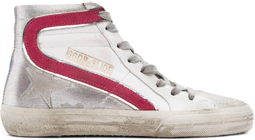 Golden Goose Pink & Silver Slide Sneakers - Picture 5
