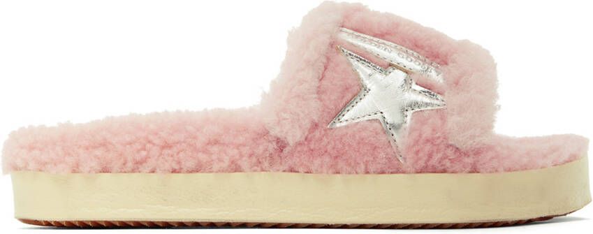 Golden Goose Pink Shearling Poolstar Sandals - Picture 5