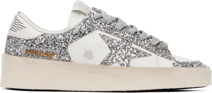 Golden Goose Silver & White Stardan Sneakers