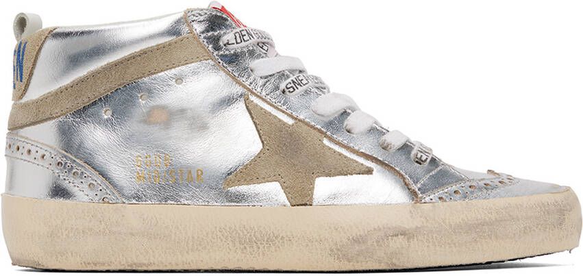 Golden Goose Silver Mid Star Sneakers - Picture 5