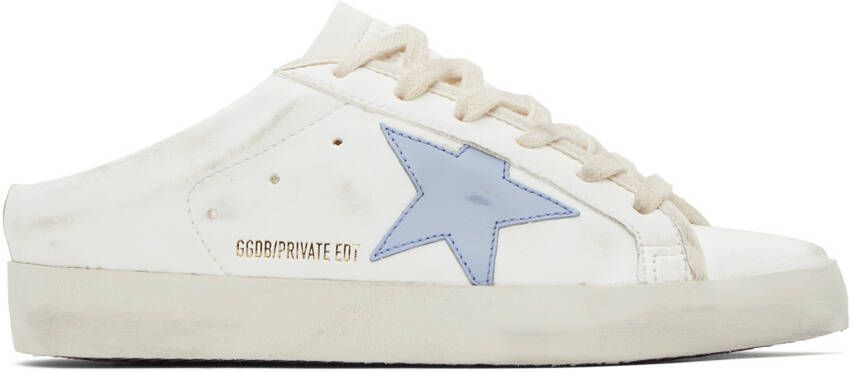 Golden Goose SSENSE Exclusive White & Blue Ball Star Sabot Sneakers - Picture 5