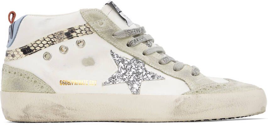 Golden Goose SSENSE Exclusive White & Gray Mid Star Sneakers - Picture 4