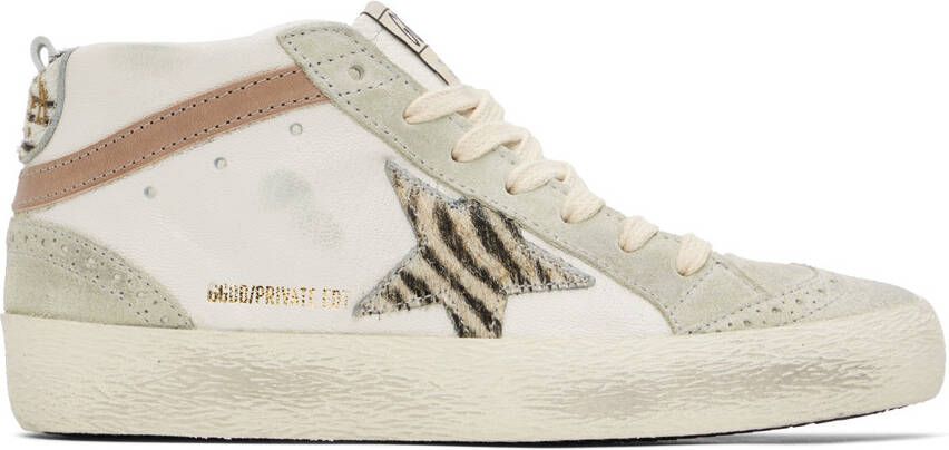 Golden Goose SSENSE Exclusive White & Gray Mid Star Sneakers