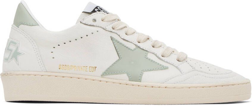 Golden Goose SSENSE Exclusive White & Green Ball Star Sneakers - Picture 2