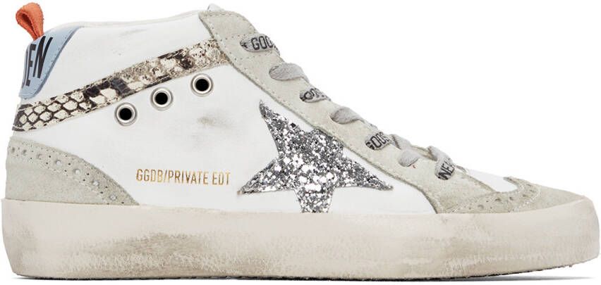 Golden Goose SSENSE Exclusive White & Grey Mid Star Classic Sneakers - Picture 5