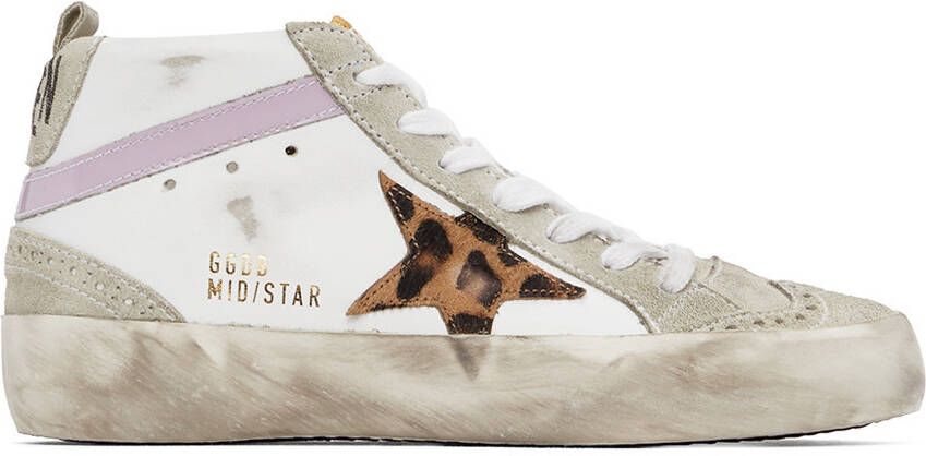 Golden Goose SSENSE Exclusive White & Grey Mid Star Classic Sneakers - Picture 5