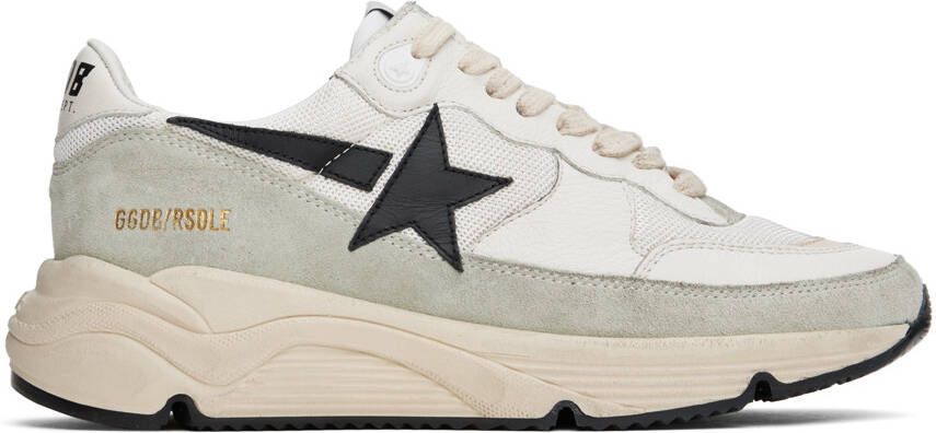 Golden Goose White & Gray Running Sole Sneakers - Picture 5