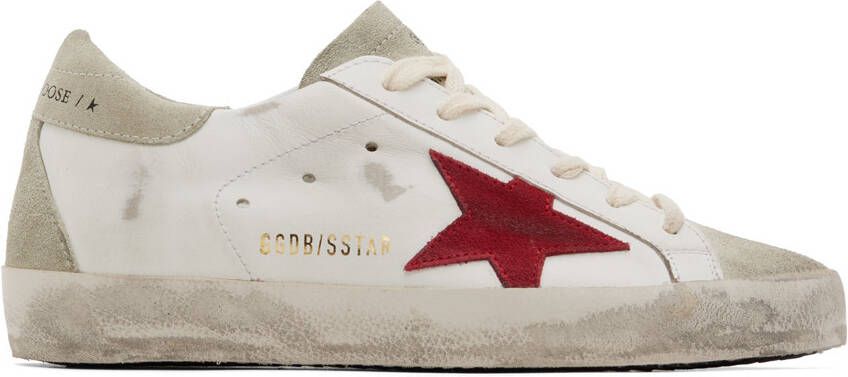Golden Goose White & Gray Super-Star Sneakers - Picture 5