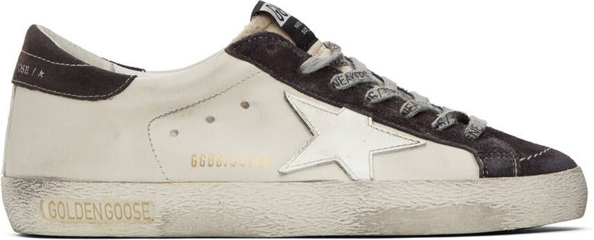 Golden Goose White & Gray Super-Star Sneakers