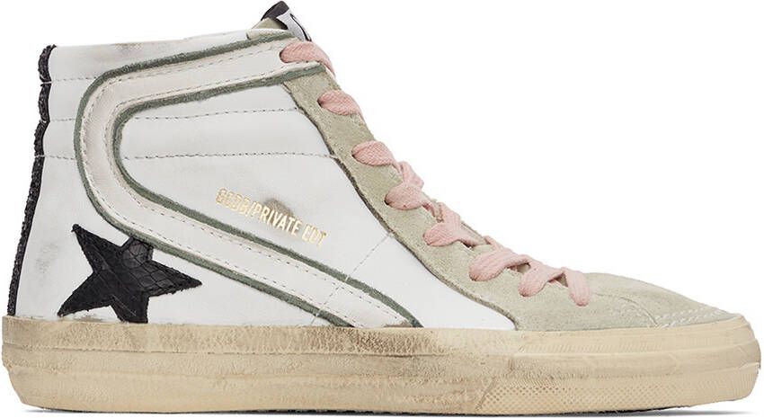 Golden Goose White & Grey Slide Sneakers - Picture 5