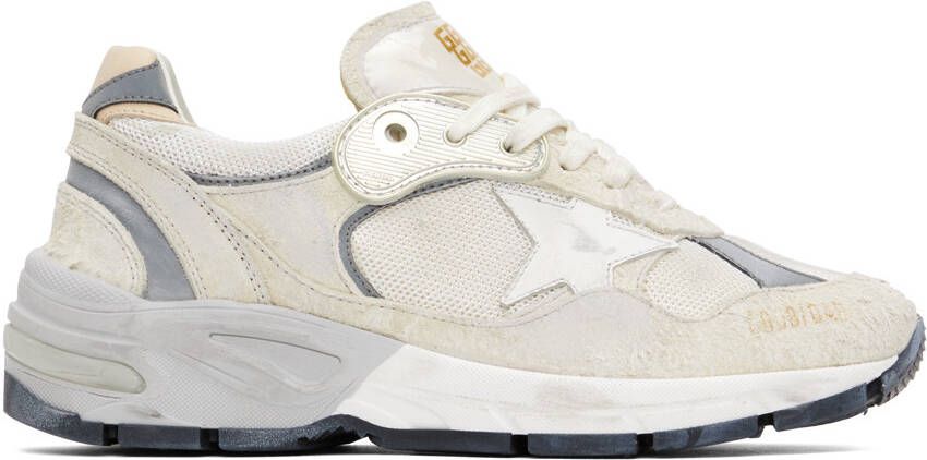 Golden Goose White & Silver Dad-Star Sneakers - Picture 5