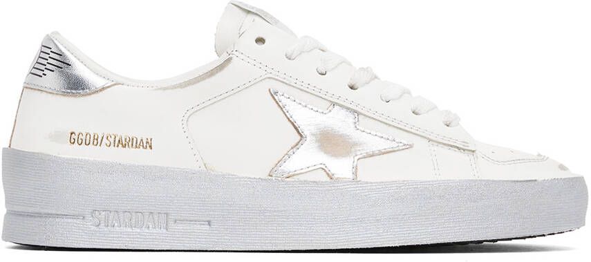 Golden Goose White & Silver Stardan Sneakers - Picture 5