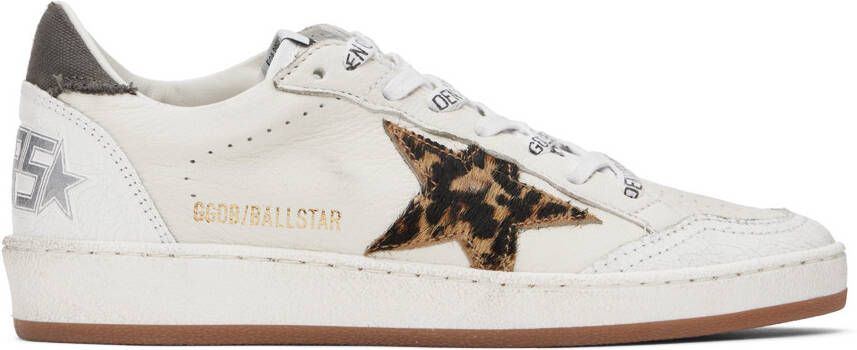 Golden Goose White & Blue Ball Star Sneakers - Picture 2