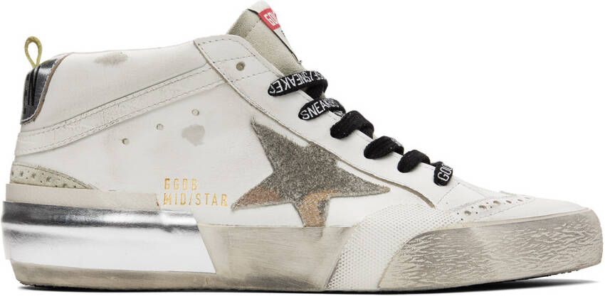 Golden Goose White Mid Star Classic Sneakers - Picture 5