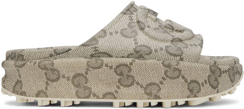 Gucci Beige Interlocking G Slides