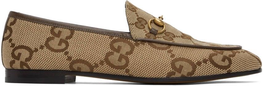 Gucci Beige Maxi GG Jordaan Loafers - Picture 5