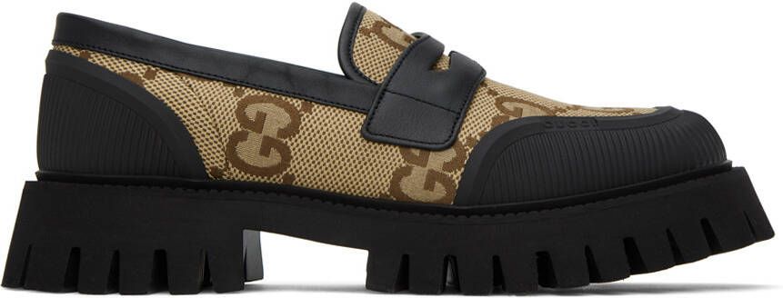 Gucci Beige Maxi GG Loafers - Picture 4