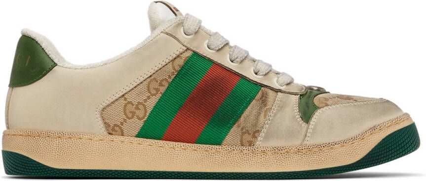 Gucci Beige Screener GG Sneakers - Picture 4