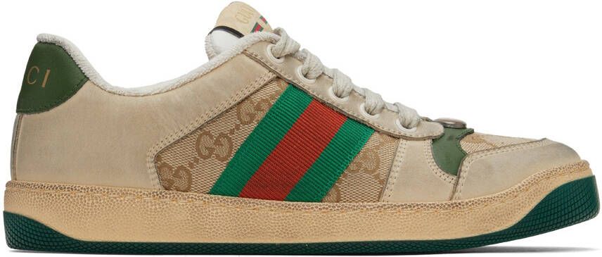 Gucci Beige Screener GG Sneakers - Picture 5