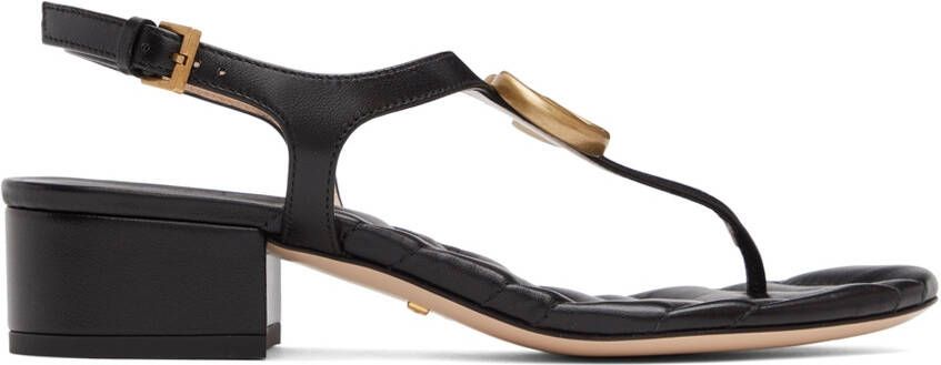 Gucci Black Double G Marmont Flat Sandals - Picture 5