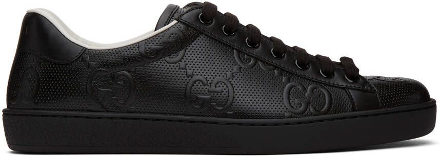 Gucci Black GG Ace Sneakers - Picture 3