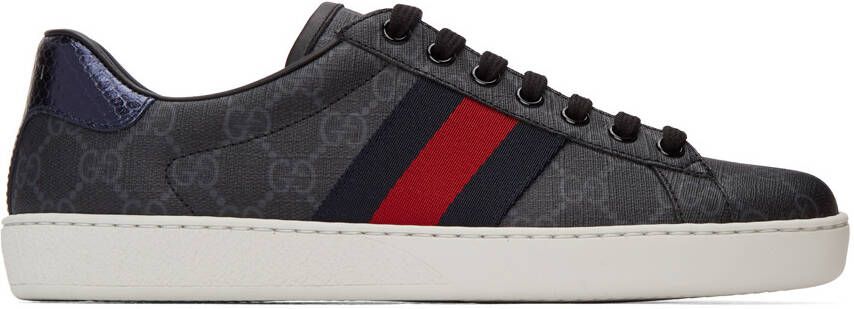 Gucci Black GG Ace Sneakers - Picture 4