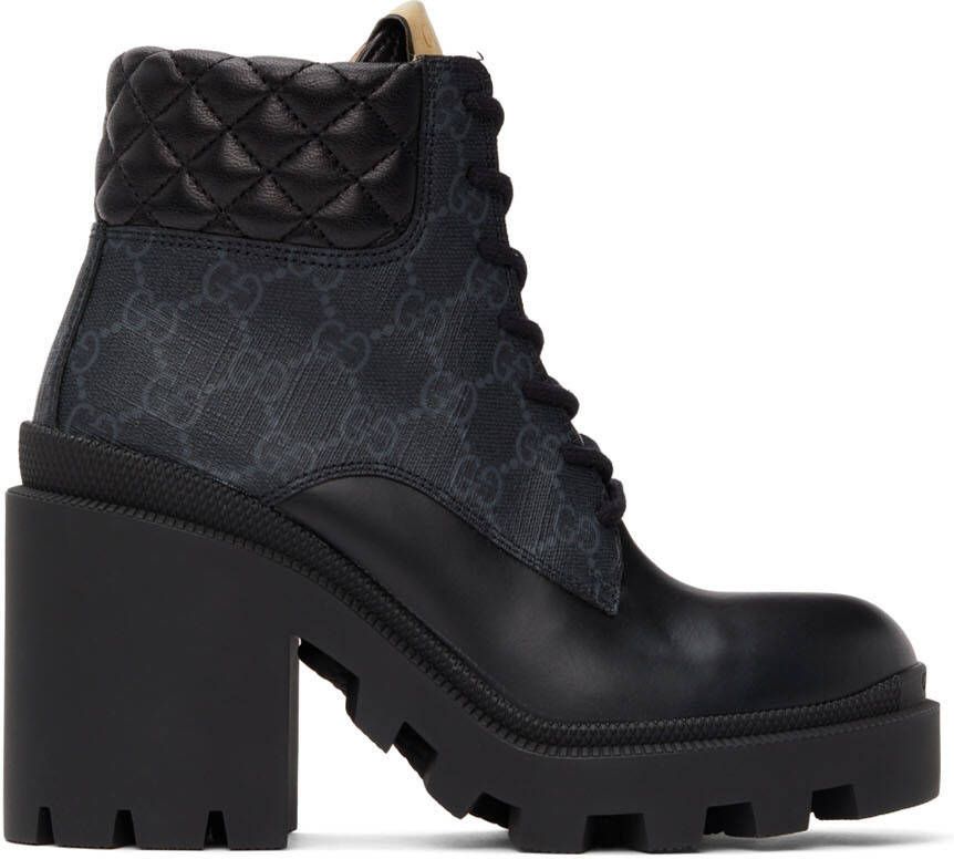 Gucci Black GG Ankle Boots - Picture 4