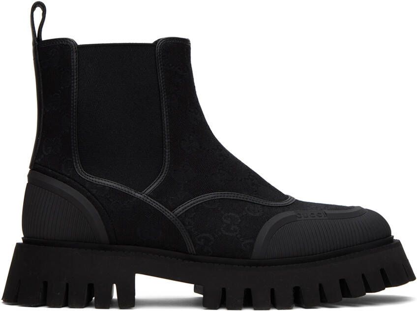 Gucci Black GG Chelsea Boots - Picture 4