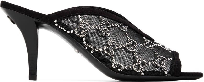 Gucci Black GG Demi Heeled Sandals