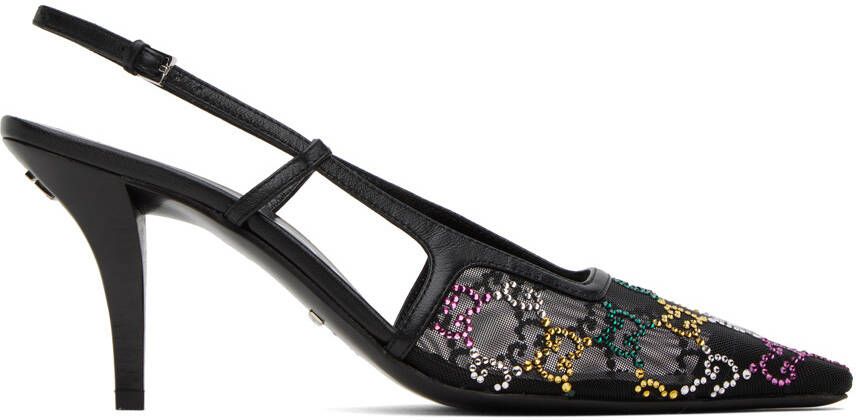 Gucci Black GG Heels - Picture 4