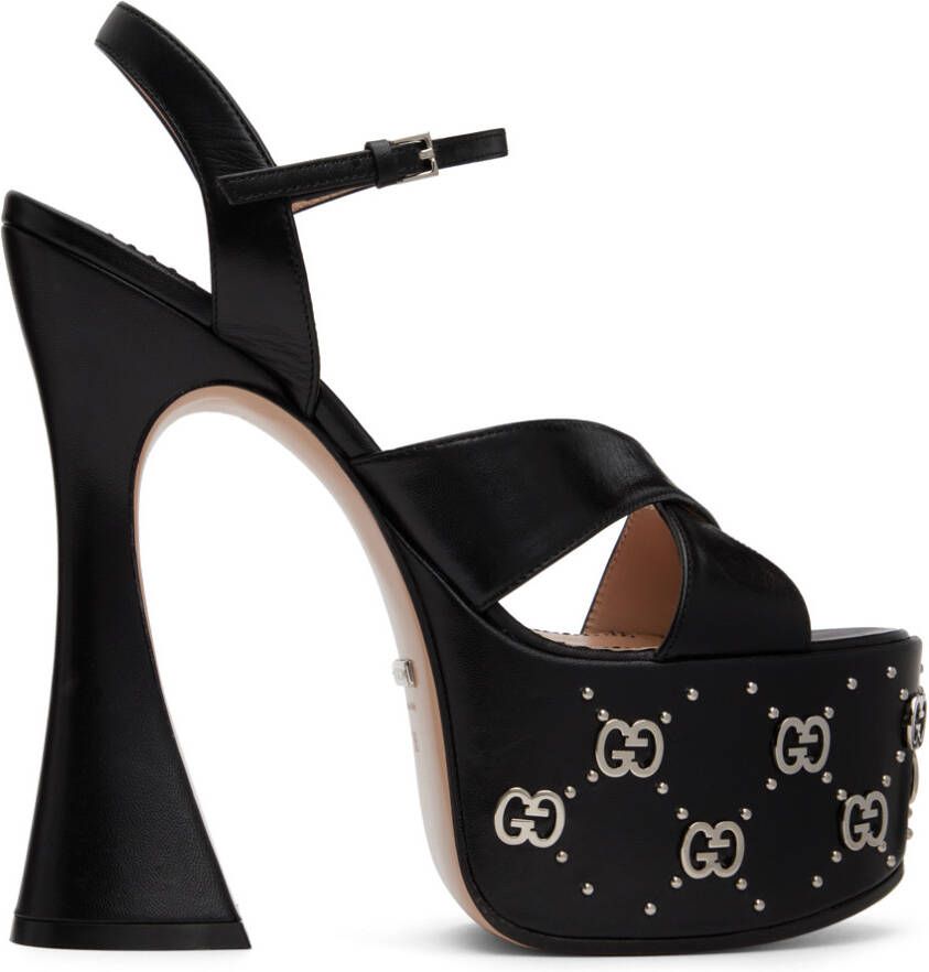 Gucci Black GG Janaya Heeled Sandals - Picture 2