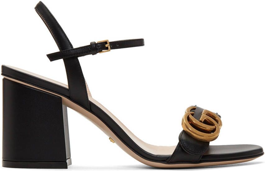 Gucci Black GG Marmont Heeled Sandals - Picture 4