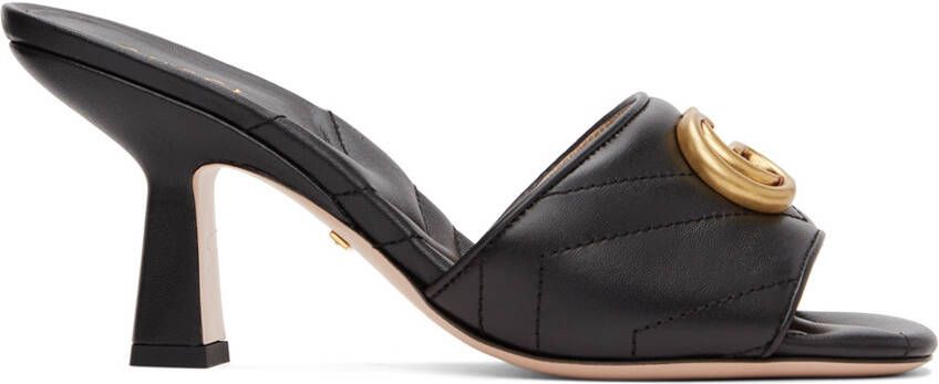 Gucci Black GG Marmont Heeled Sandles