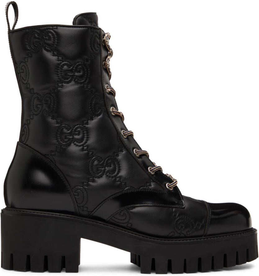 Gucci Black GG Quilted Boots