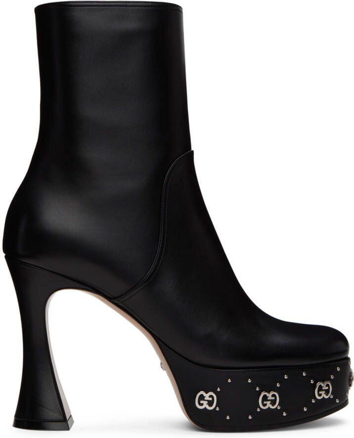 Gucci Black GG Studs Boots - Picture 2