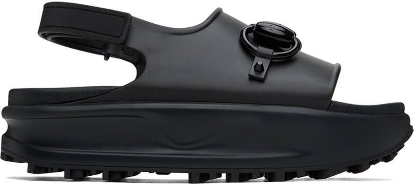 Gucci Black Horsebit Flatform Sandals - Picture 5