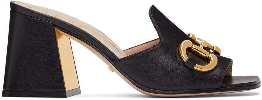 Gucci Black Horsebit Heeled Sandals - Picture 5