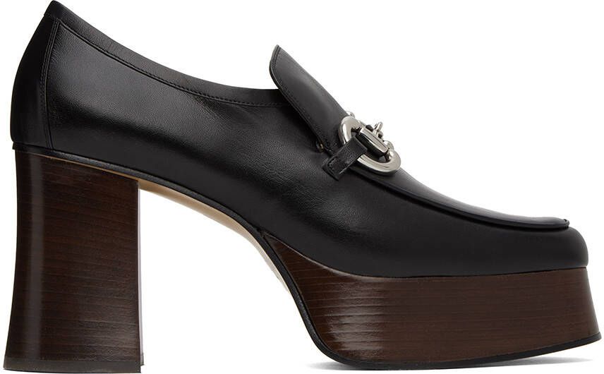 Gucci Black Horsebit Platform Loafers