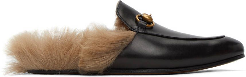 Gucci Black Horsebit Princetown Slip-On Loafers - Picture 5