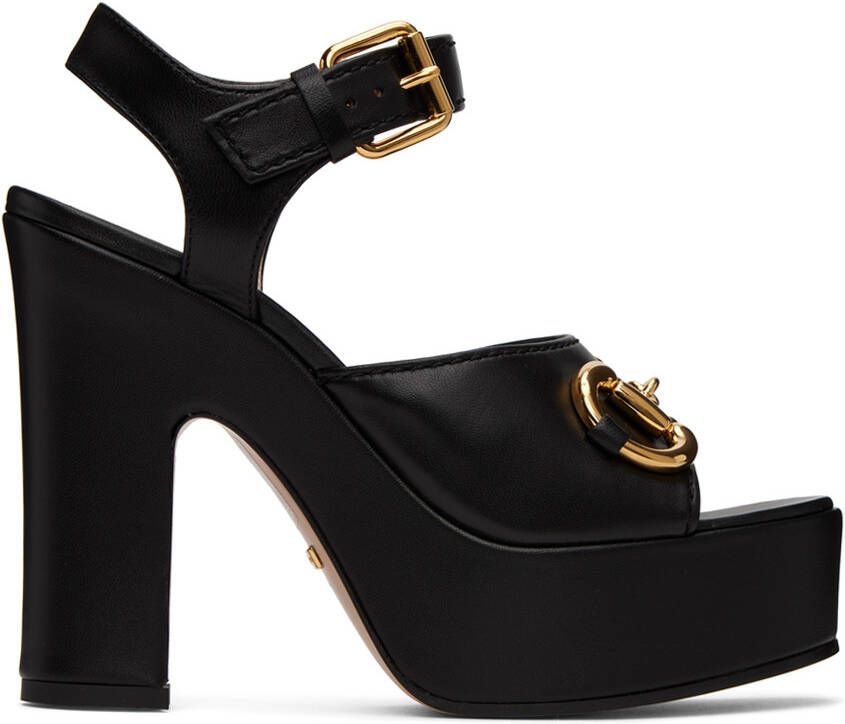 Gucci Black Horsebit Sandals - Picture 4