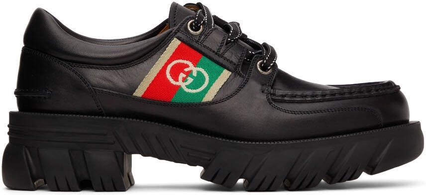 Gucci Black Interlocking G Lace-Up Derbys - Picture 3