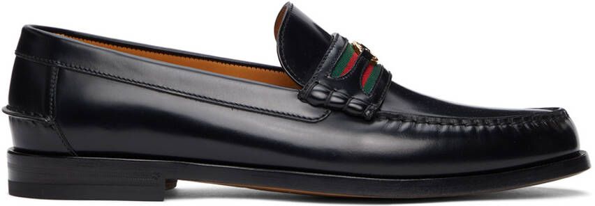 Gucci Black Interlocking G Loafers