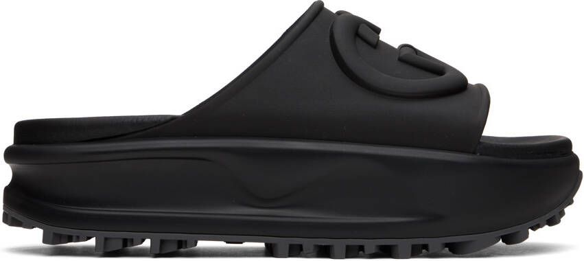 Gucci Black Interlocking G Slides