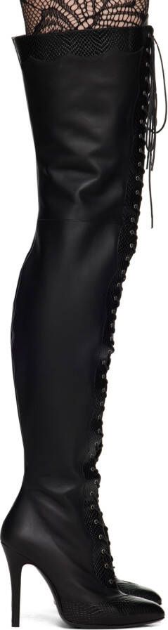 Gucci Black Lace-Up Boots - Picture 5