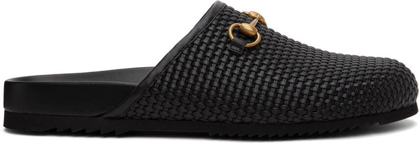 Gucci Black Leather Horsebit Loafers - Picture 4