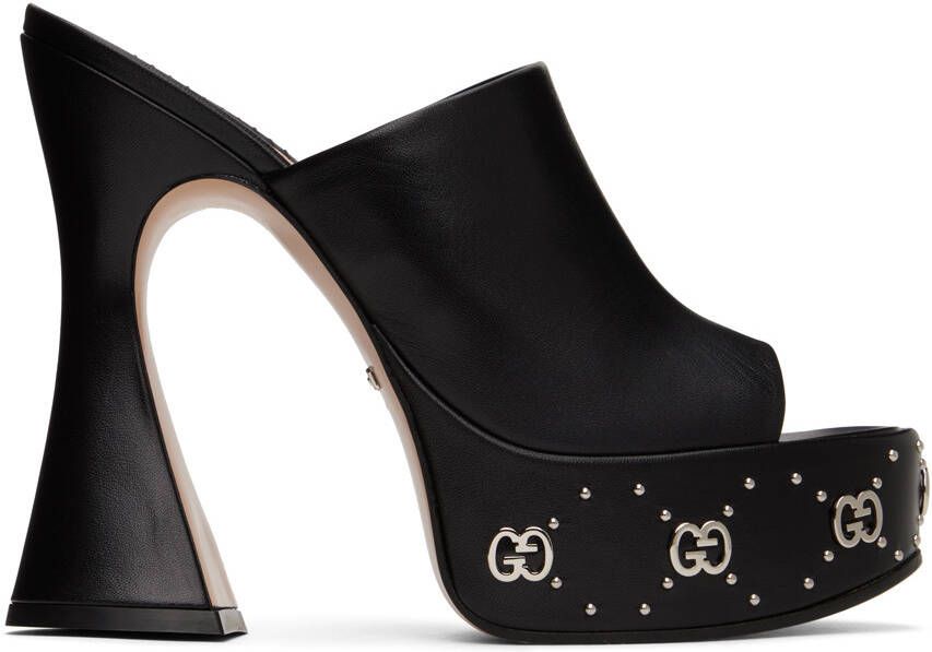 Gucci Black Platform Heeled Sandals - Picture 5