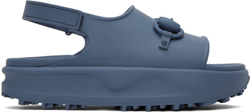 Gucci Blue Horsebit Flatform Sandals