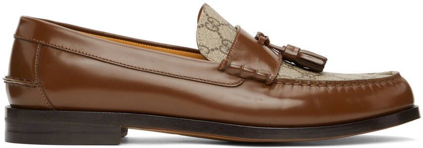 Gucci Brown GG Tassel Loafers - Picture 5