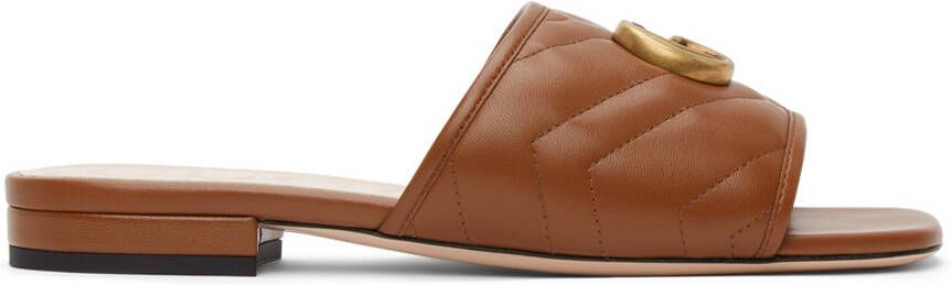 Gucci Brown Matelassé GG Jolie Sandals - Picture 5