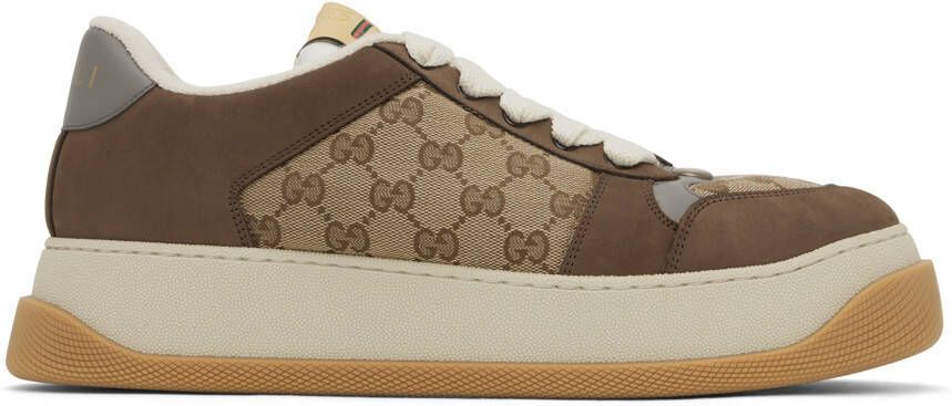 Gucci Brown Screener GG Sneakers - Picture 5